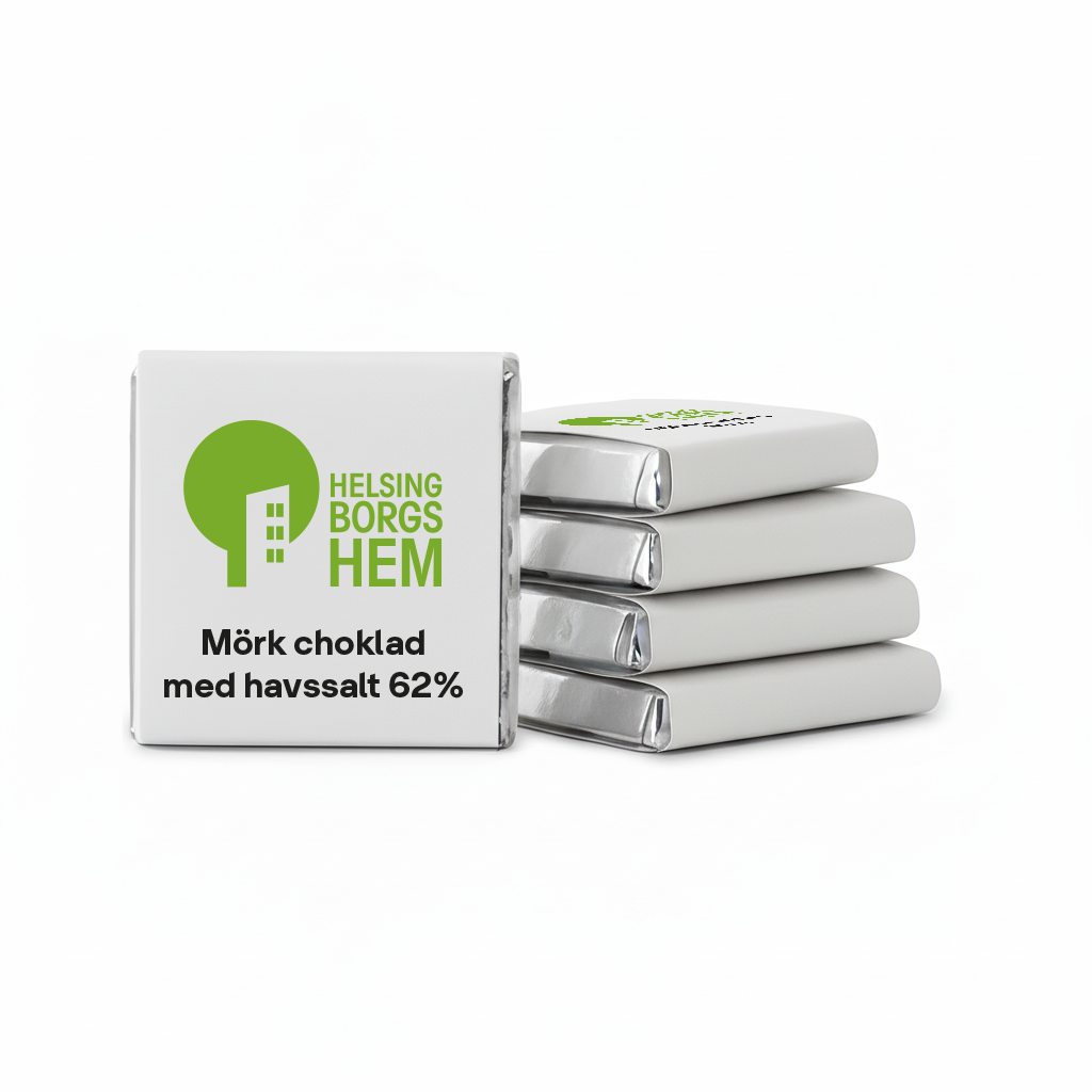 Chokladkvadrat mörk choklad med havssalt 62%